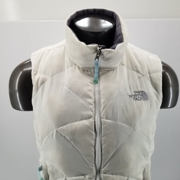 Women's The North Face TNF White Nuptse 550 Down White Puffer Vest Jacket Sz M - Picture 4 of 13